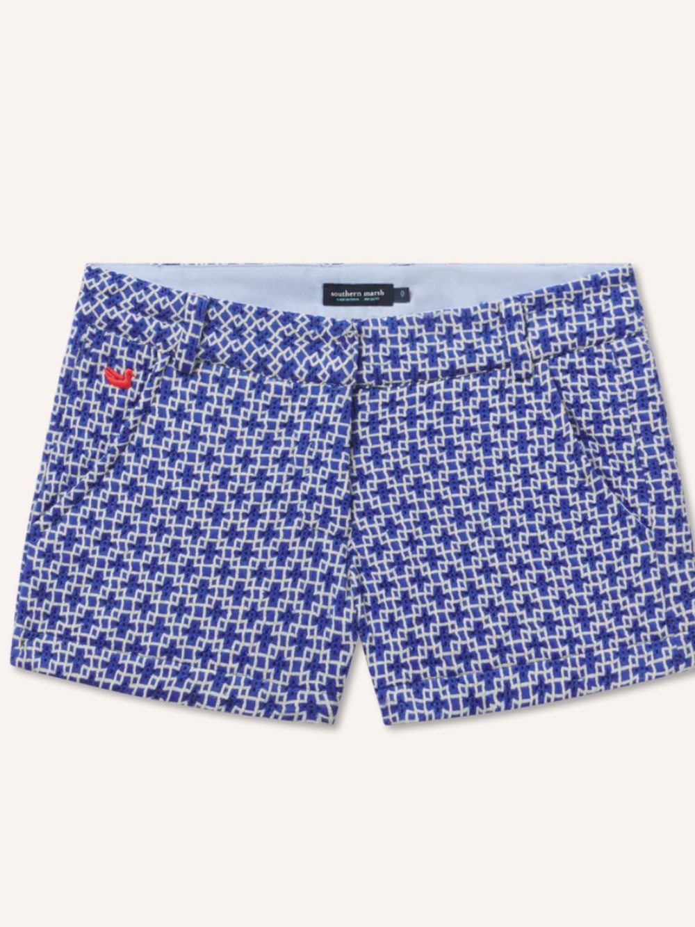Southern Marsh Royal Blue and White Patterned Women’s Shorts